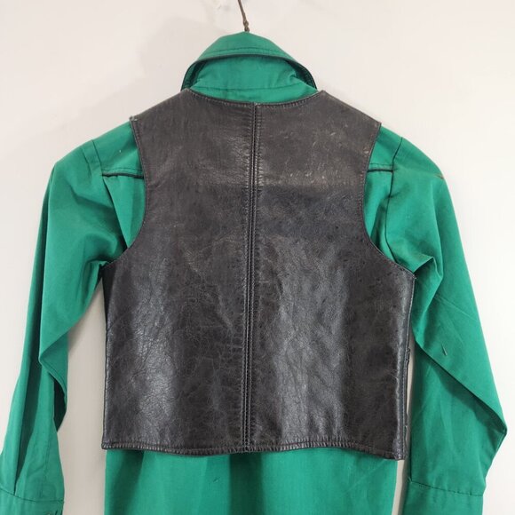 Kids Western Cowboy / Cowgirl Shirt and Leather Vest Size 8 - Picture 3 of 10